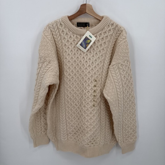 Blarney Woolen Mills Sweaters - Blarney Woolen Mills Womens Aran Cable Knit 100% Merino Wool Size XL Ireland
